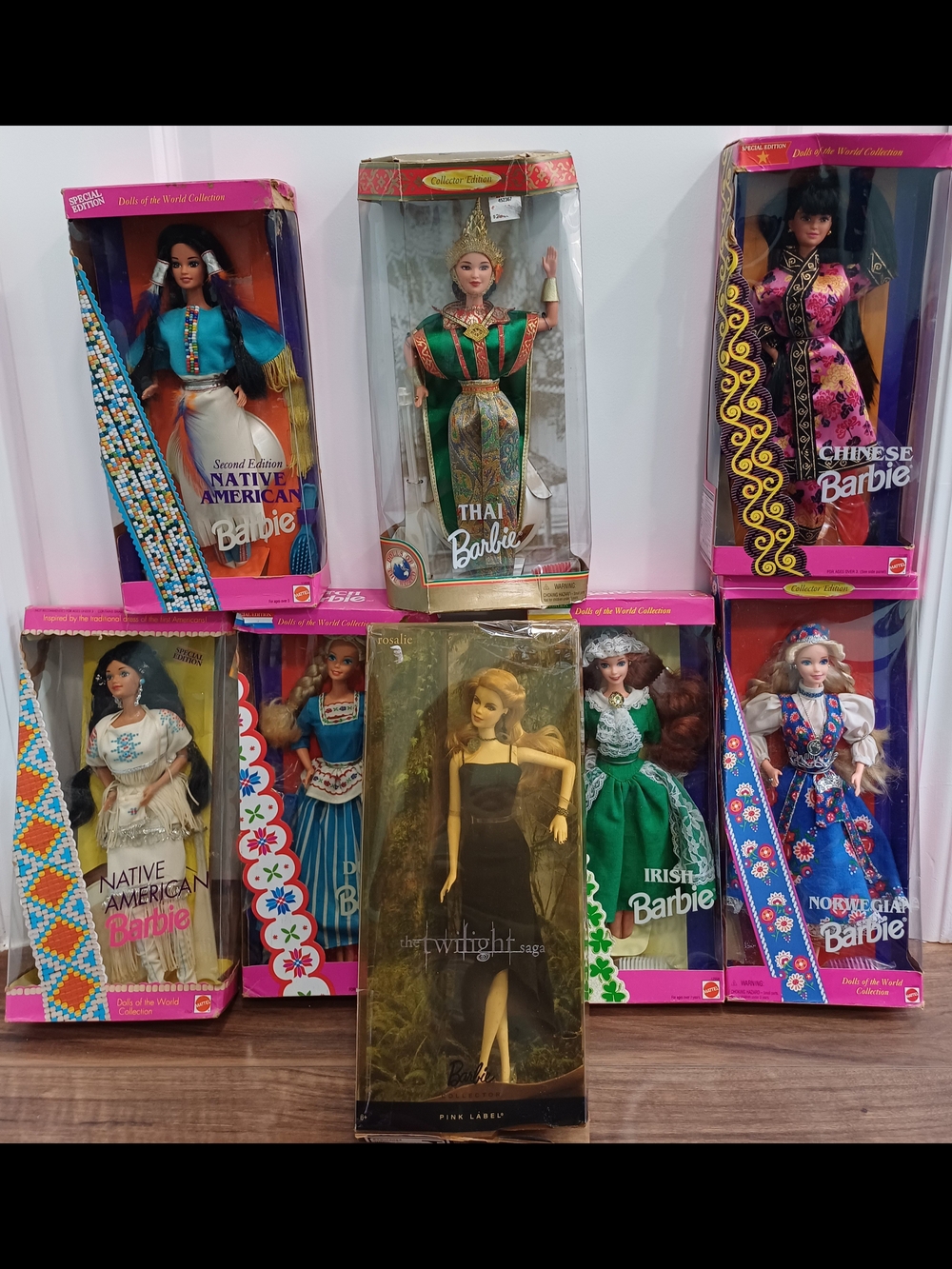 Lots Of 7 World Barbies + 1 Twilight Rosalie Barbie